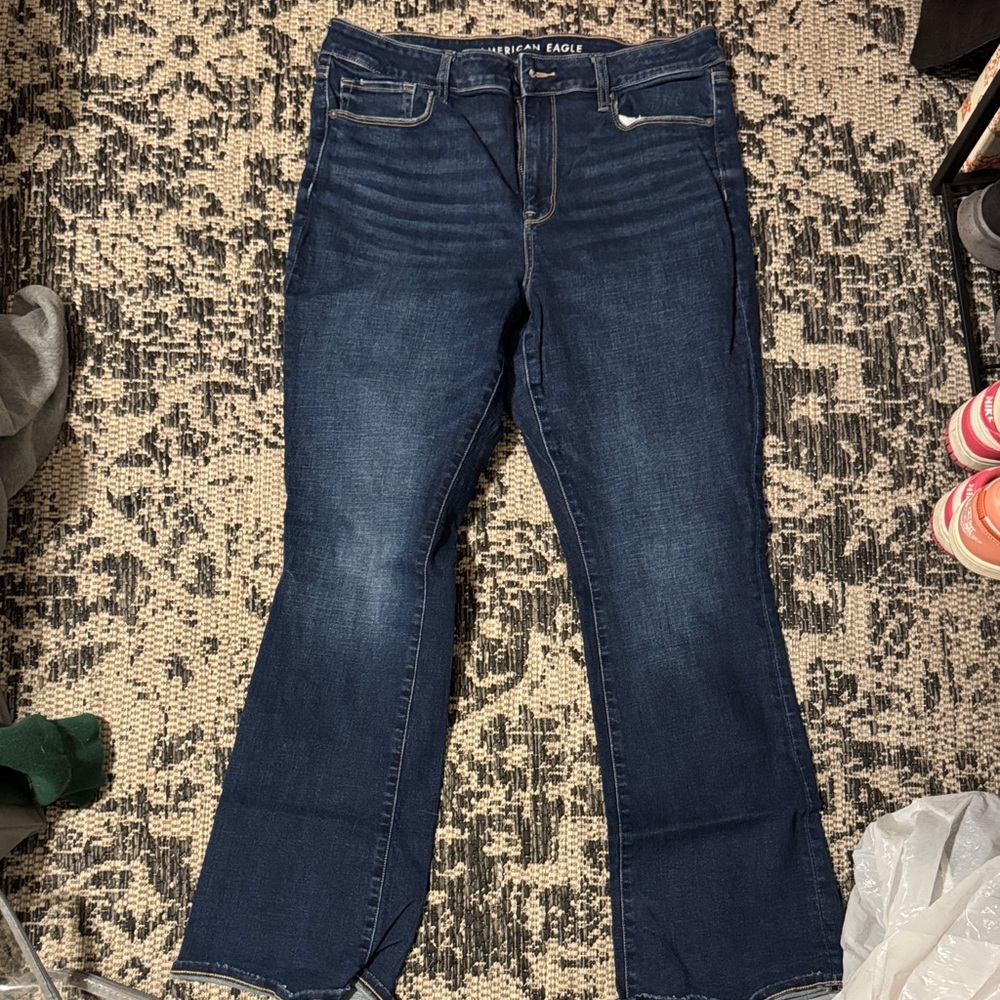 American Eagle Outfitters High Rise Skinny Kick Blue Jeans
